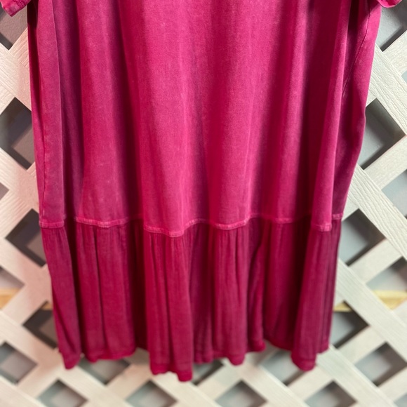 LOGO by Lori Goldstein Distressed Cotton Slub Broomstick Bottom Wild Rose Large - Picture 6 of 6